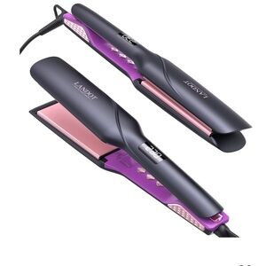 LANDOT Wide Hair Straightener for Thick Long Hair 250-450 Heat NEW